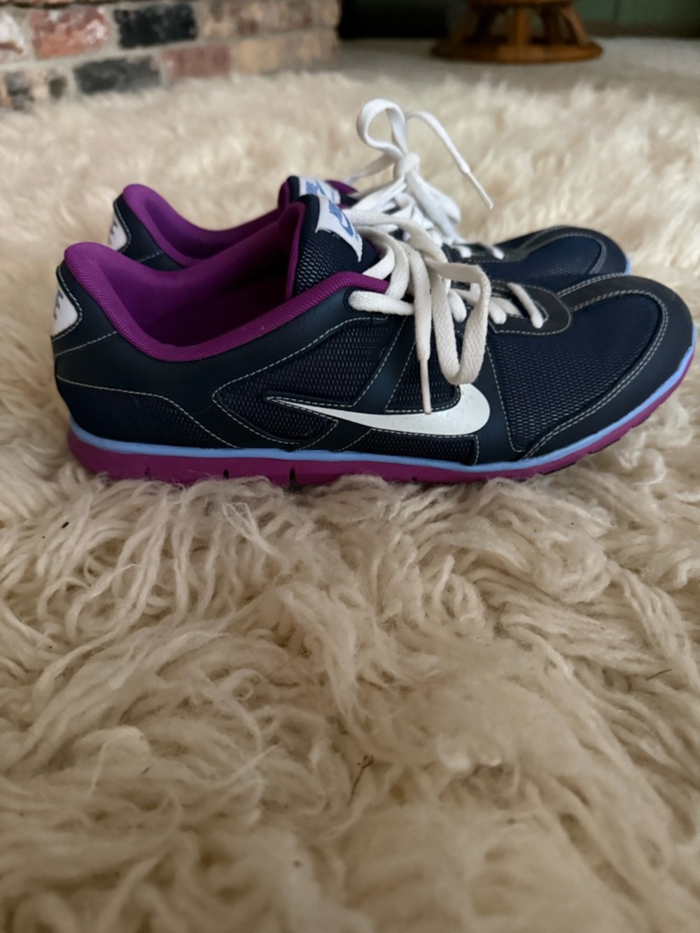 W’s 9.5-Nike Navy/purple, Low-Top Athletic Sneakers